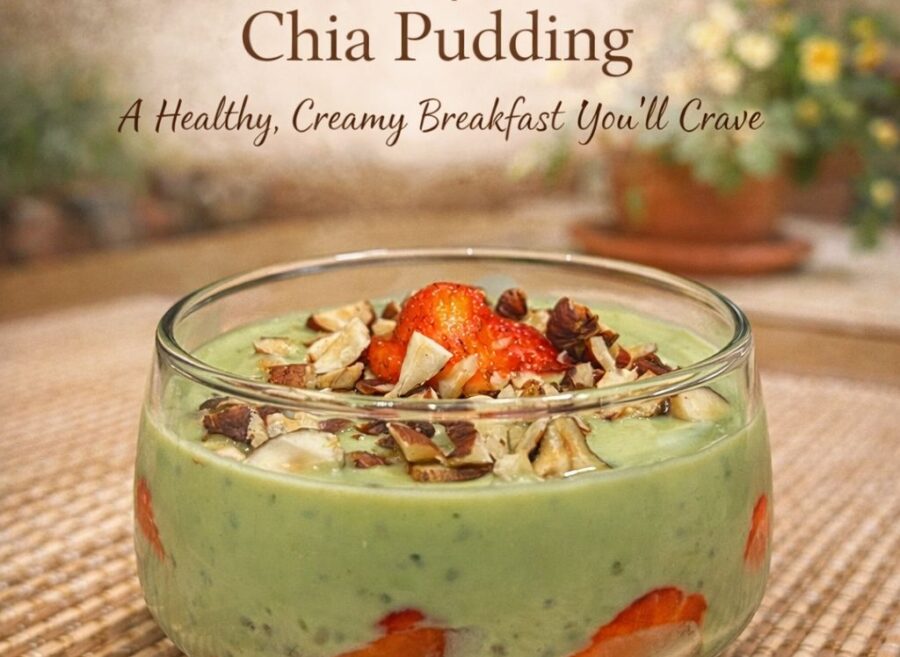 Strawberry Matcha Chia Pudding Healthy Breakfast